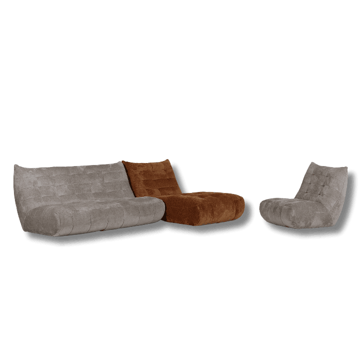 Salon d'angle Scalo orange et gris
