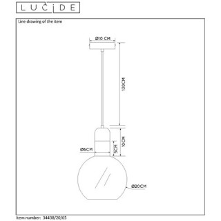 Suspension Julius 34438/38/20/65 verre fumé
