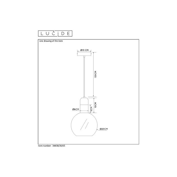 Suspension Julius 34438/38/20/65 verre fumé