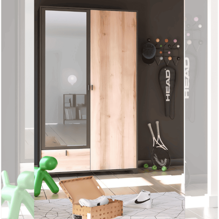 Armoire 2 portes - 1 tiroir Bowie