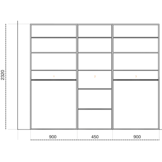 Casa - Dressing 225 cm - Blanc