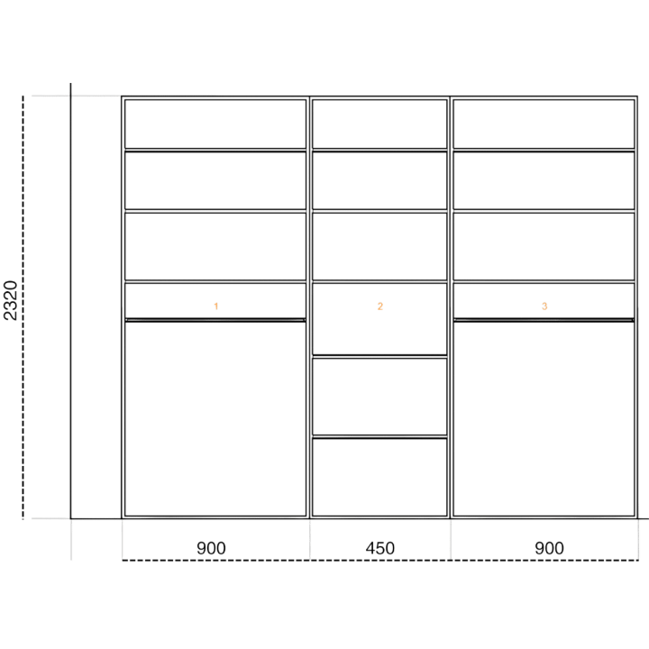 Casa - Dressing 225 cm - Blanc