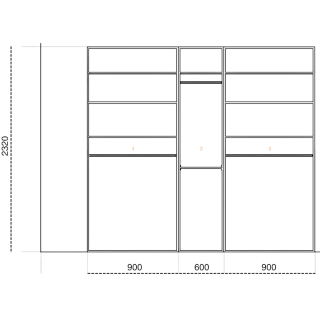 Casa - dressing 240 cm Blanc
