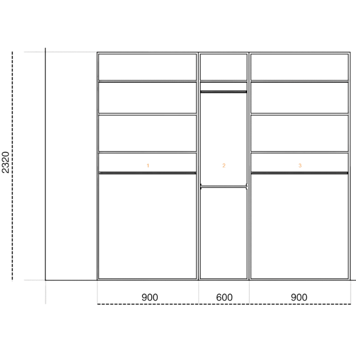 Casa - dressing 240 cm Blanc