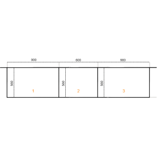 Casa - dressing 240 cm Blanc