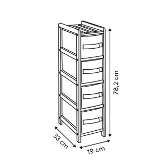 Etagère fine 4 rangements box Tidy 174903