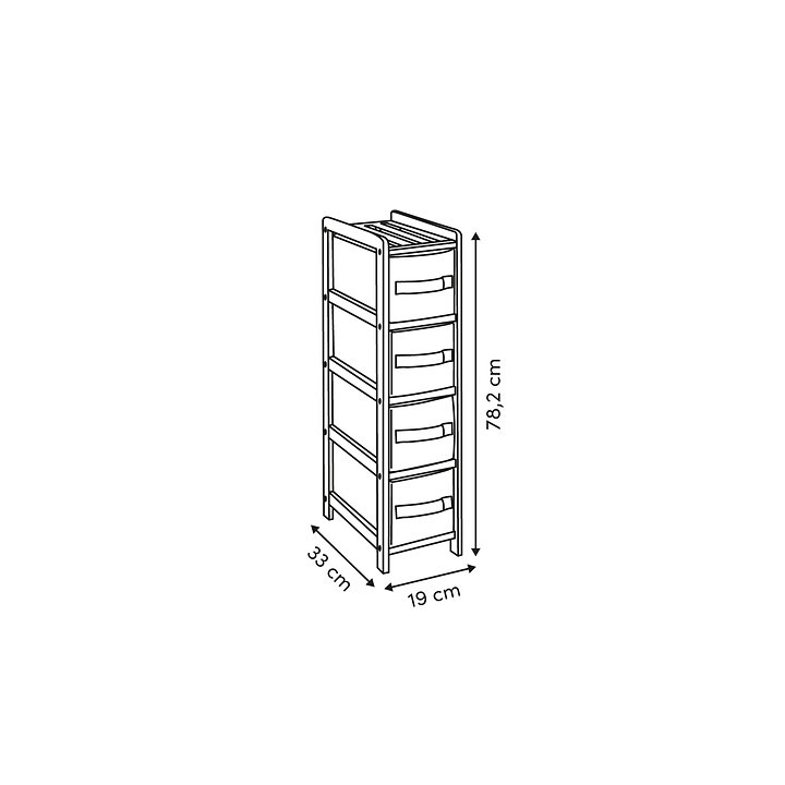 Etagère fine 4 rangements box Tidy 174903
