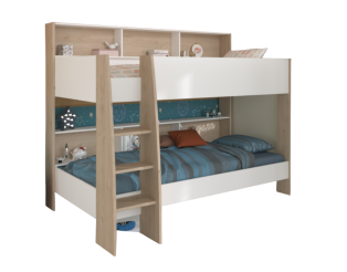 Lit superposé 90 x 200 cm Jackson et blanc Shelter