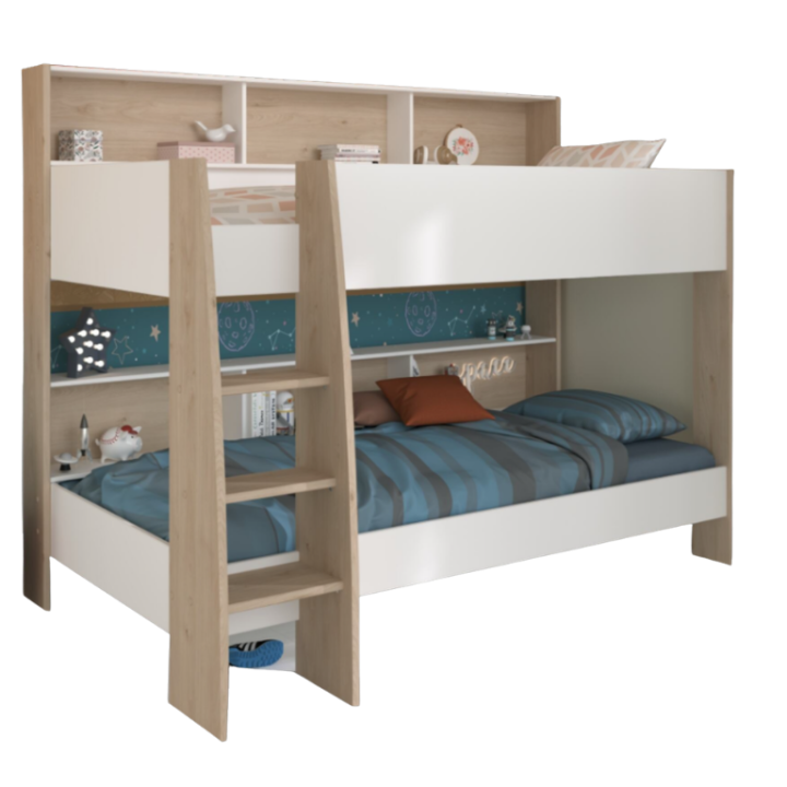 Lit superposé 90 x 200 cm Jackson et blanc Shelter