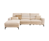 Salon d'angle gauche Cologne beige avec relax éléctrique