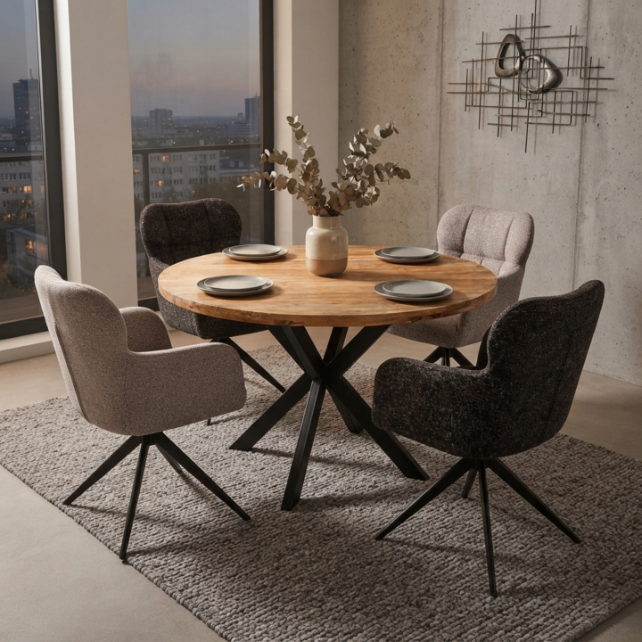 Chaise Macao pivotante gris clair