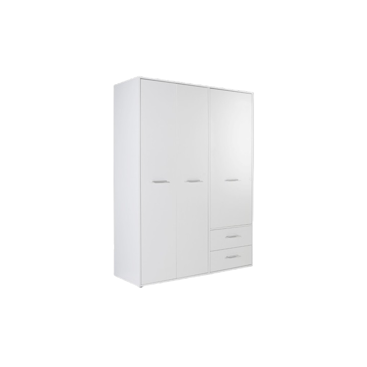 Armoire 3 portes Mokkaris blanc mat