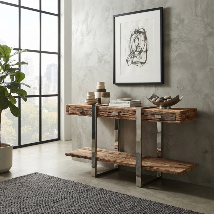 Console Alixia PE-4391 inclus 3 tiroirs