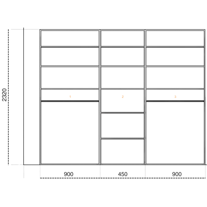 Casa - Dressing 225 cm Chêne hickory