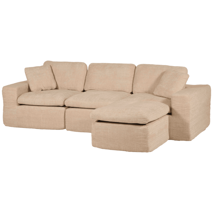 Canapé 3 places avec pouf Selena compréssé