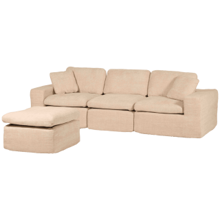 Canapé 3 places avec pouf Selena compréssé
