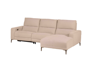 Salon d'angle droit Cologne Beige avec relax électrique