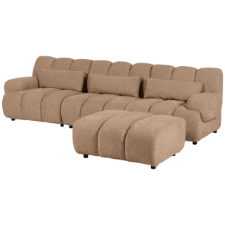Canapé Freja Marron clair avec pouf