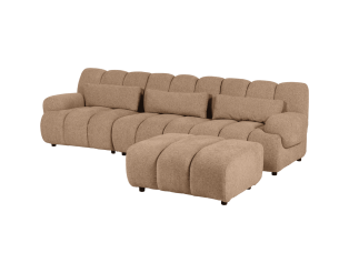 Canapé Freja Marron clair avec pouf