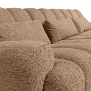 Canapé Freja Marron clair avec pouf