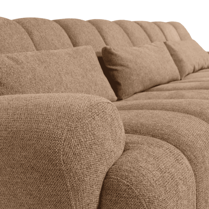 Canapé Freja Marron clair avec pouf