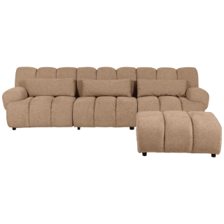 Canapé Freja Marron clair avec pouf