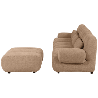 Canapé Freja Marron clair avec pouf