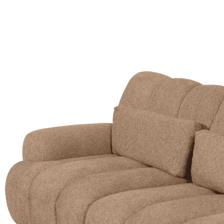 Canapé Freja Marron clair avec pouf