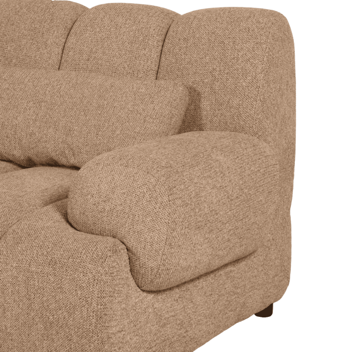 Canapé Freja Marron clair avec pouf