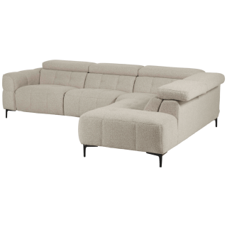 Canapé d'angle Jules Beige avec 1 relax éléctrique