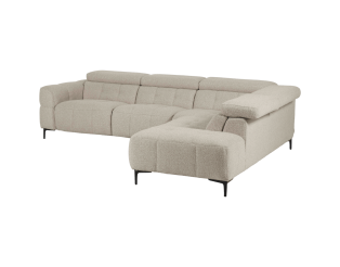 Canapé d'angle Jules Beige avec 1 relax éléctrique