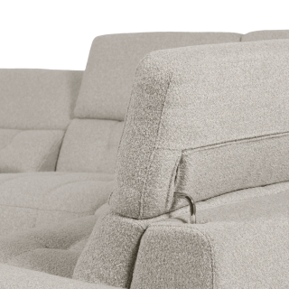 Canapé d'angle Jules Beige avec 1 relax éléctrique