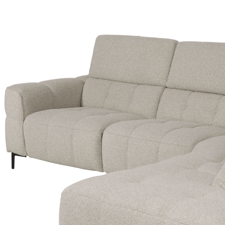 Canapé d'angle Jules Beige avec 1 relax éléctrique