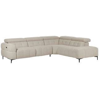 Canapé d'angle Jules Beige avec 1 relax éléctrique