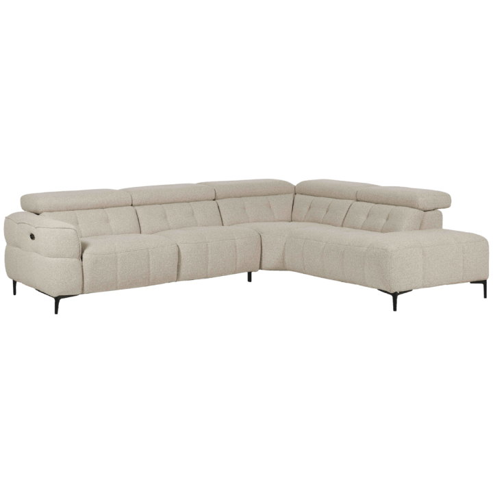 Canapé d'angle Jules Beige avec 1 relax éléctrique