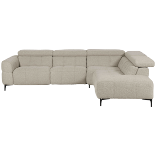 Canapé d'angle Jules Beige avec 1 relax éléctrique
