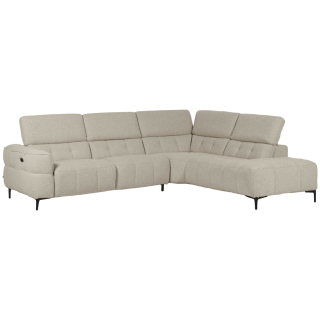 Canapé d'angle Jules Beige avec 1 relax éléctrique