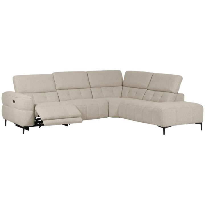 Canapé d'angle Jules Beige avec 1 relax éléctrique