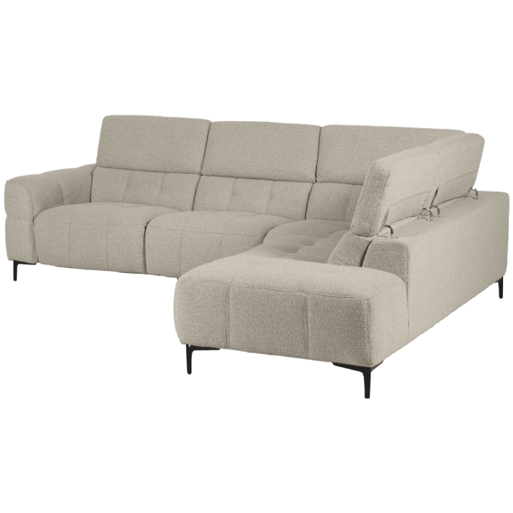 Canapé d'angle Jules Beige avec 1 relax éléctrique