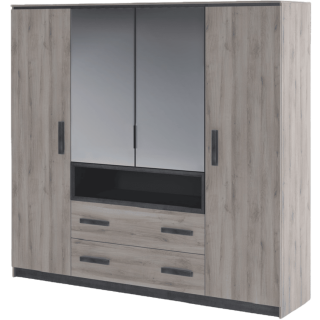 Armoire 4 portes Luna  chêne clair
