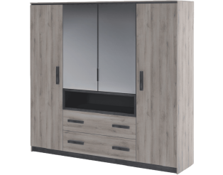 Armoire 4 portes Luna  chêne clair