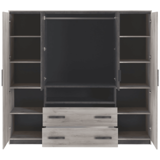 Armoire 4 portes Luna  chêne clair
