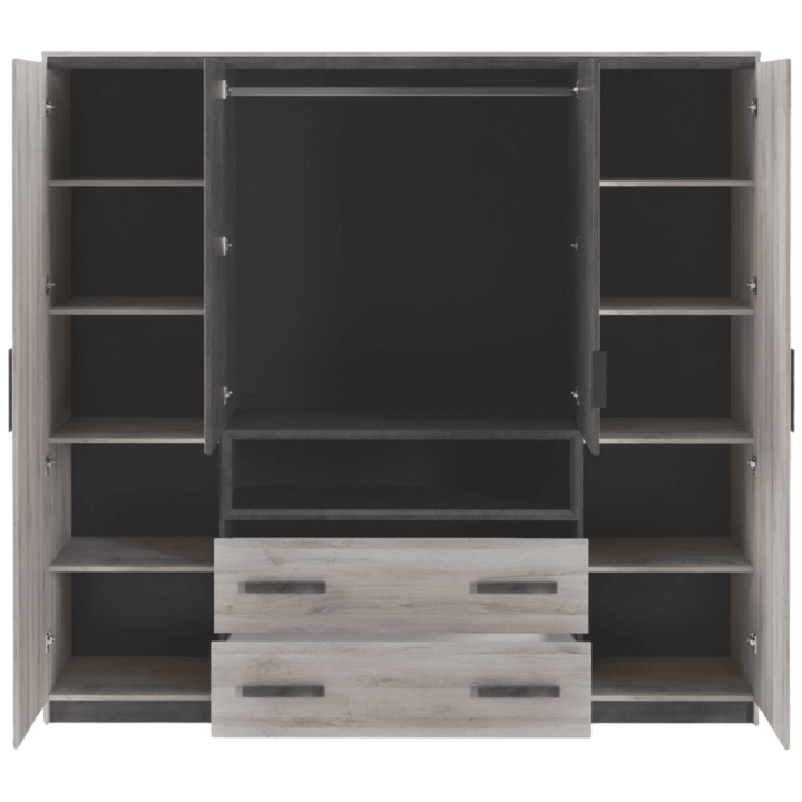 Armoire 4 portes Luna  chêne clair