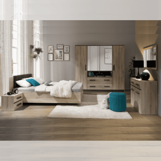 Armoire 4 portes Luna  chêne clair