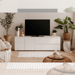 Meuble TV Capetown blanc brillant
