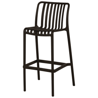 Tabouret de bar empilable Lampang noir