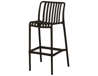 Tabouret de bar empilable Lampang noir