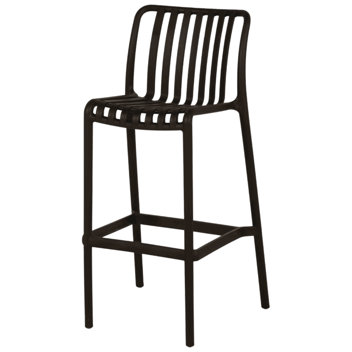Tabouret de bar empilable Lampang noir