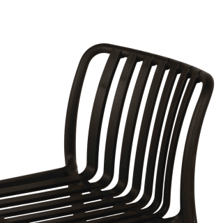 Tabouret de bar empilable Lampang noir