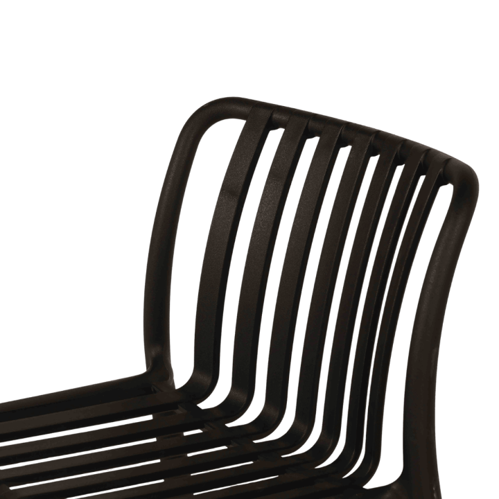 Tabouret de bar empilable Lampang noir